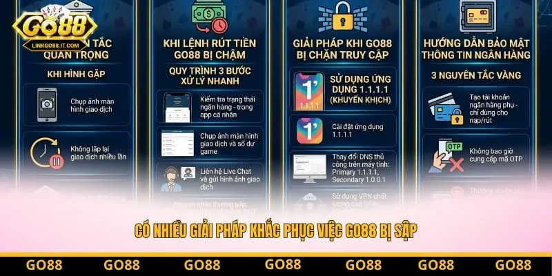 Có nhiều giải pháp khắc phục việc Go88 bị sập Có nhiều giải pháp khắc phục việc Go88 bị sập