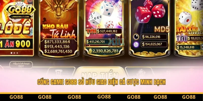 Cổng game Go88 sở hữu giao diện cá cược minh bạch cùng chứng chỉ bảo mật quốc tế