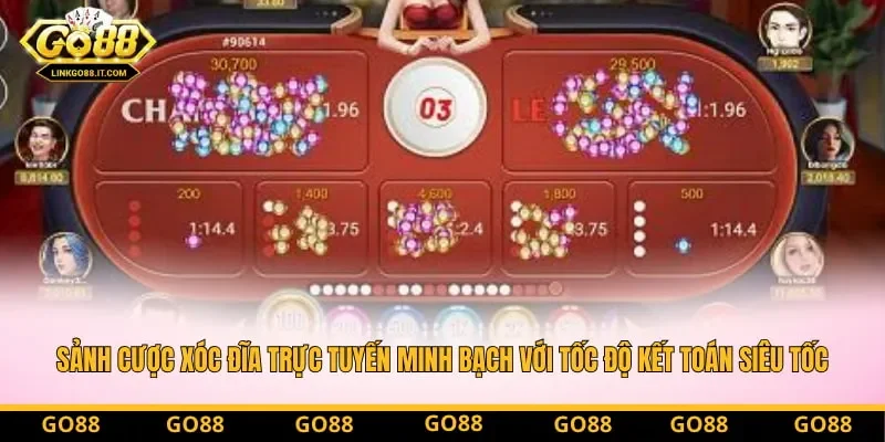 Sảnh cược Xóc Đĩa trực tuyến minh bạch với tốc độ kết toán siêu tốc